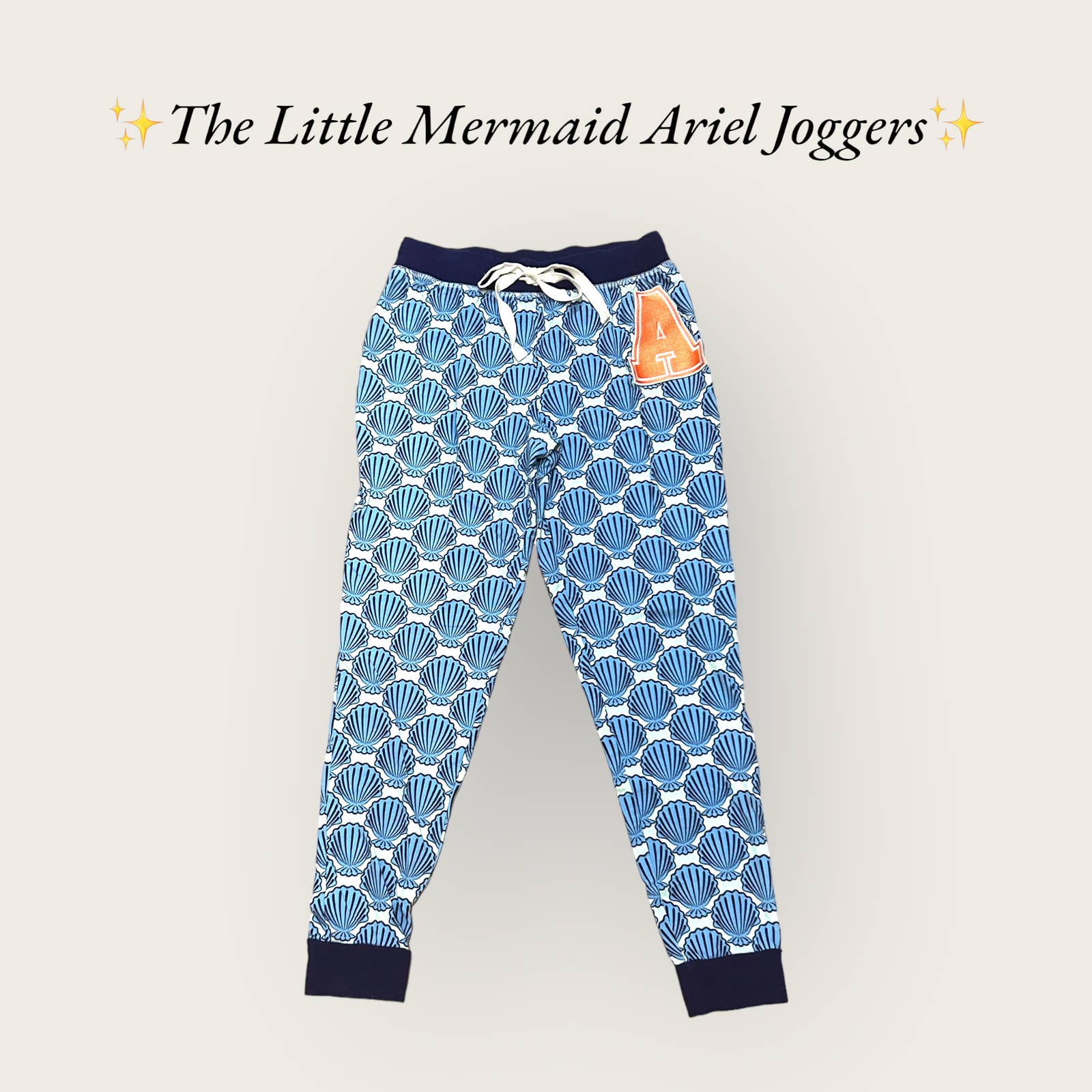 Disney The Little Mermaid Ariel Seashell Joggers. Size Medium